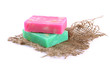 Natural handmade soap, isolated on white