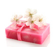 Natural handmade soap, isolated on white