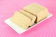 Tasty halva  on table close-up