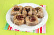 Sweet baklava on plate on table close-up