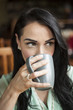 Photo: Beautiful Young Woman with Brown Hair and Eyes Beautiful Young Woman with Brown Hair and Eyes