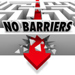 Illustration: No Barriers Arrow Smashes Through Maze Walls Freedom No Barriers Arrow Smashes Through Maze Walls Freedom