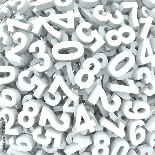 Illustration: Number Background 3D Numbers in Disarray Number Background 3D Numbers in Disarray