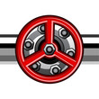 vector red industrial valve