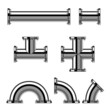 vector chrome pipes with flange