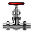 vector industrial valve chrome red