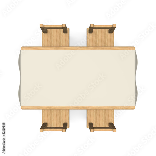 Illustration: WoodenDiningTableTopView WoodenDiningTableTopView