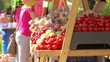 Food stand selling tomatoes, garlic and other vegetables on Farm