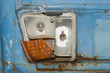 Close-up of busted taillight