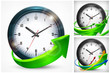 Clock with arrows on white