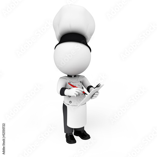 Illustration: 3d white people as chef 3d white people as chef