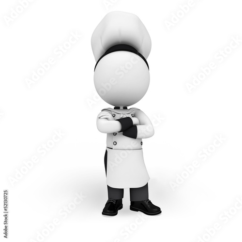 Illustration: 3d white people as chef 3d white people as chef
