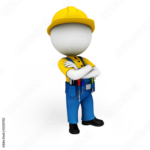 Illustration: 3d white people as plumber 3d white people as plumber