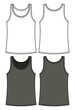 Black and white singlet template - front and back