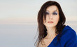 beautiful woman on a winter landscape