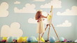 Little Girl Painting