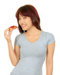 Photo: Young asian woman with a piece of pizza Young asian woman with a piece of pizza