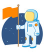 Astronaut holding flag