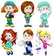 Boy girl child profession clipart cartoon style vector