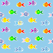 Vector: Fish stickers seamless pattern Fish stickers seamless pattern
