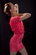 Young dancer wearing pink. Exaggerated dancer poses