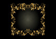 Golden curved leaves assembled in a square frame.