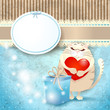 Sweet kitten and gift