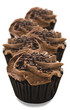 Lovely fresh chocolate cupcakes - very shallow depth of field