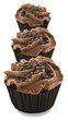 Lovely fresh chocolate cupcakes - very shallow depth of field