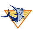 Blue Marlin Fish Jumping Retro