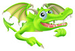 Vektor: Cartoon Dragon Pointing Down Cartoon Dragon Pointing Down