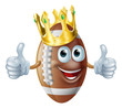 Cartoon football king mascot