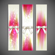 holiday banners with white bows and ribbons