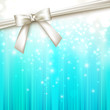 holiday blue background with white bow