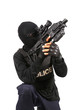 SWAT Team Officer on white isolated background