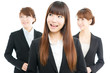 Beautiful asian businesswomen isolated on white background