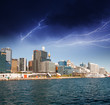 Beautiful skyline of Sydney with city skyscrapers