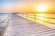 Pier on Red Sea in Hurghada at sunrise, Egypt