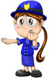 Ilustración: Girl traffic controller police character cartoon style vector Girl traffic controller police character cartoon style vector