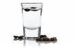 Sambuca and coffee beans