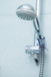 Silver shower with flowing water