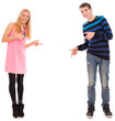 Photo: Brother and sister shows on something Brother and sister shows on something