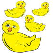 Set of yellow chicks