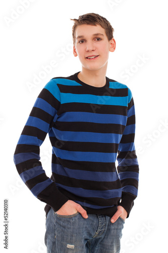 Photo: Happy teenager boy in casual standing Happy teenager boy in casual standing