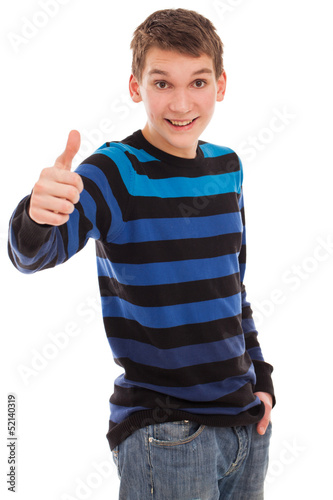 Photo: Happy teenager boy in casual standing Happy teenager boy in casual standing