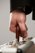 Document case in businessman hands