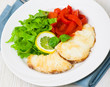 white fish fillet with vegetables