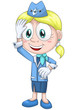 Girl stewardess character cartoon vector illustration white