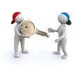 Illustration: 3D Man takes the key 3D Man takes the key