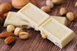 White chocolate with almonds and nuts